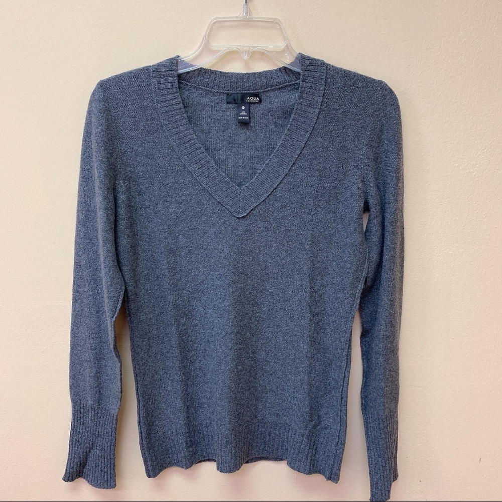 AQUA V-Neck Cashmere Sweater